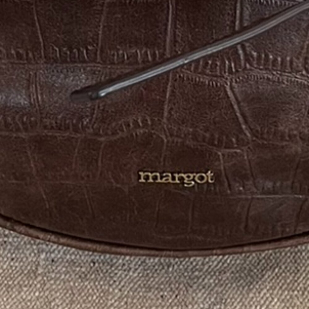 Margot Dark Brown Crocodile-Embossed Large Leather Crossbody/Hobo Bag - Picture 11 of 13